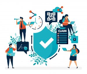 survey to submit claims on insurance. simple tick symbol vector illustration for landing page, web, banner, mobile apps, flyer, poster, ui
